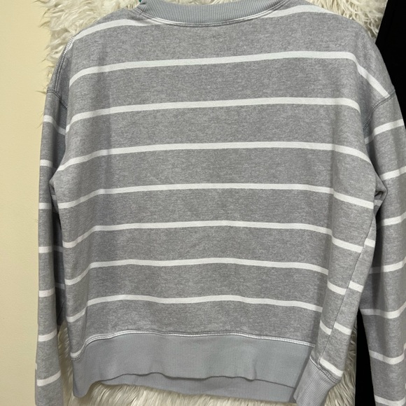 Selling this Grey/white strip long sleeve sweater. - Picture 3 of 3